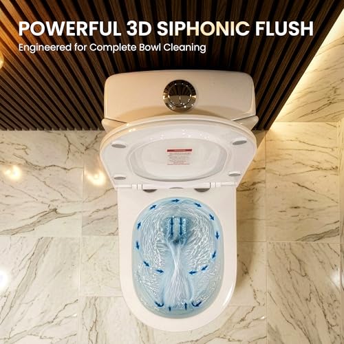 Image of Johnson Sonte One Piece Toilet | Siphonic 300 mm S Trap Western Commode | Floor Mounted Ceramic Toilet | Dual Flush 3 /6L | Soft Close Seat with Quick Release Hinges| 10 Year Warranty