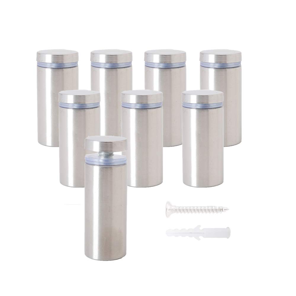 Osring 3/4 x 2 Inch Sign Standoff Screw Hardware, Stainless Steel Standoffs Wall Mounting Acrylic Board, Glass Panel and Plexiglass Picture, 8 Pack