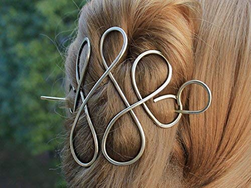 Celtic Hair Bun Holder Women's Gold Hair Clip, Hair Pin, Hair fork, Scarf Slide, Hair Barrette, Bun Holder