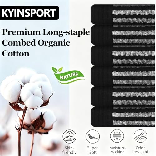 Image of Men's Cushioned Crew Socks 6 Pack Cotton Running Athletic Socks Sport Daily
