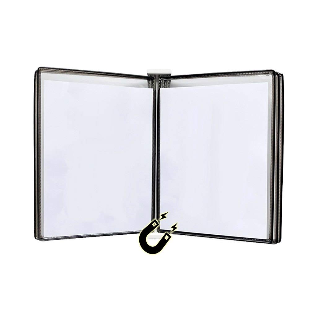 Display Units Flip Folder Attached to Metal Device, A3 Wall Hanging Display Book, 5/10 Pockets Prese