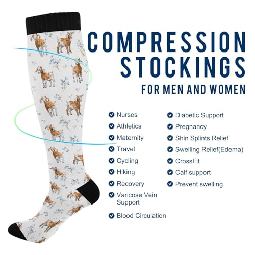 Image of Compression Socks for Women & Men, Knee High Socks for Circulation Medical Running Athletic Nurse Travel