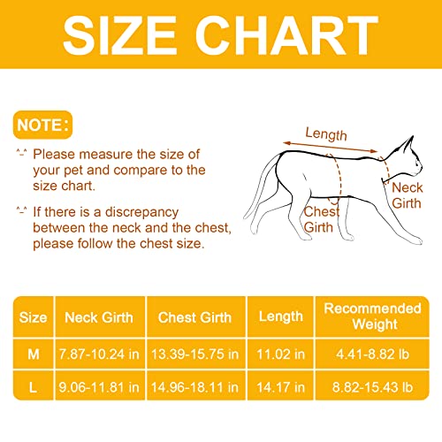 Image of Cat Recovery Suit, 1 PCS Pet Surgical Recovery Suit Pet Cone Alternative for Small Medium Pets, M