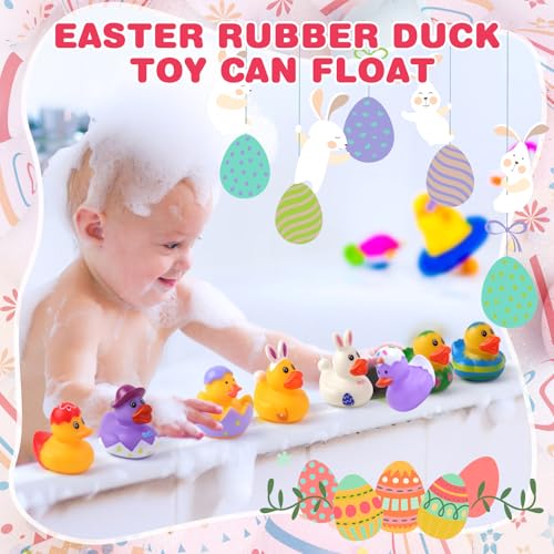 72 Pcs Easter Rubber Ducks, Easter Bag Fillers, Bathtub & Party Favor Toys - image 4