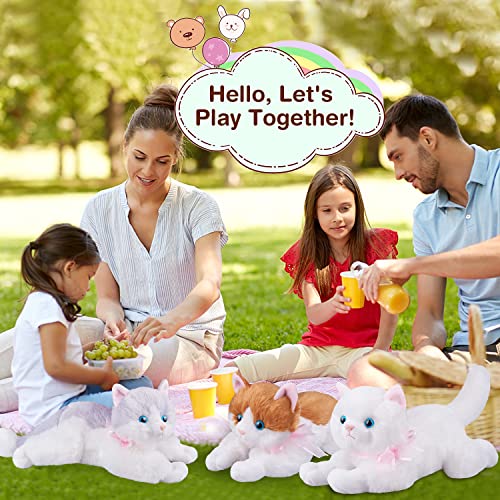 Marsjoy Gray Plush Cat Stuffed Animal Cat Realistic Toy Super Soft Cuddly Kitten Pet Fluffy Cat Soothing Hugging Sleeping Birthday Christmas Children's Day Gift For Kid 14.96" #TOP6