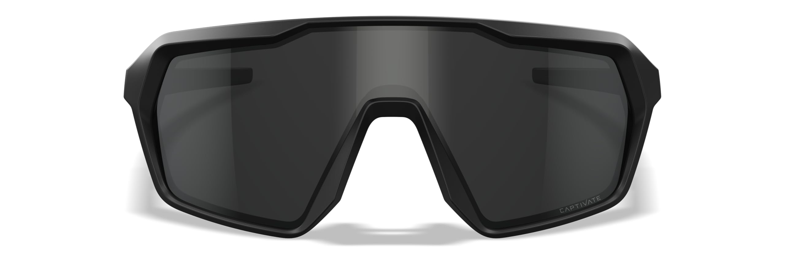 Wiley X Citadel Shield, occhiali da sole di sicurezza per uomini e donne, protezione UV per tiro, pesca e ciclismo, montatura nera opaca, lenti grigie accattivanti
