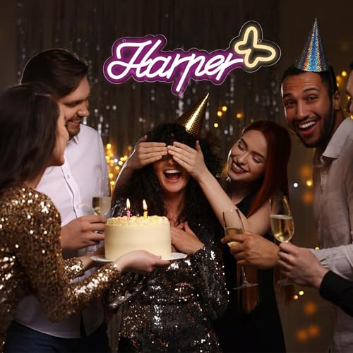 Image of Harper Name Neon Sign,LED Name Neon Light for Kids Bedroom,Birthday Party Decoration,Neon Sign Customizable for Wall Decor,Perfect Surprise for Girls,Size 15 * 6.3 inches(JTD0176)