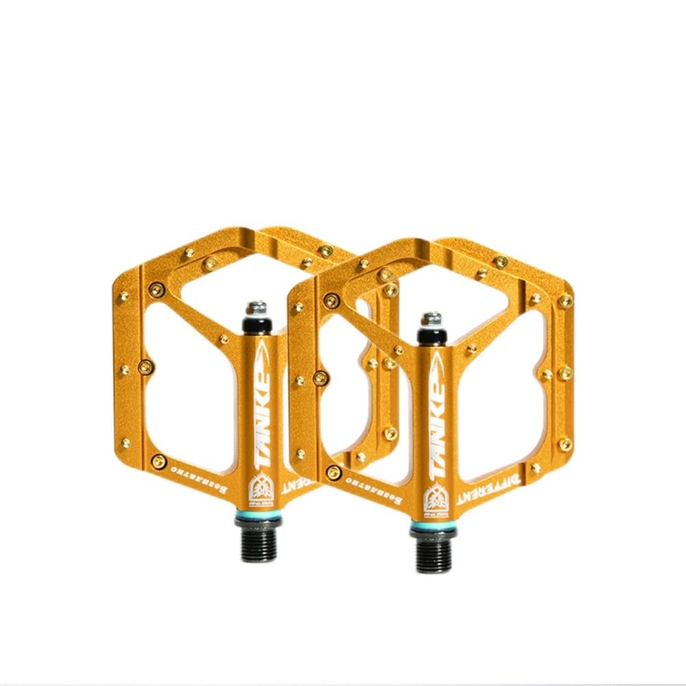 JIASHUNHE Bike Pedals Pedals MTB Aluminum Alloy Non-slip Bicycle Pedal(Gold)