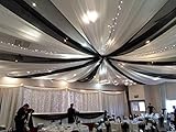 Ceiling Draping Black Sheer Ceiling Curtain Voile Chiffon Ceiling Drape 10 Ft W X 20 Ft H Panel...