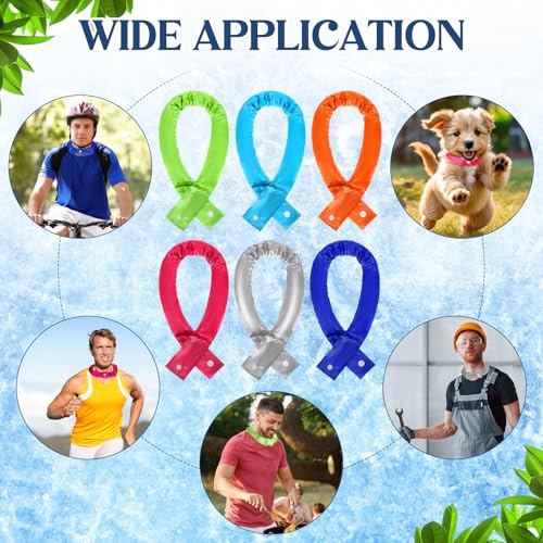 Image of Cozypower 6 Pcs Cooling Neck Wraps with Button Cooling Bandana Neck Cooler Scarf for Hot Weather Ice Neck Wrap Summer Outdoor