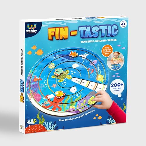 Image of Webby Wooden FinTastic Sentence Builder Toys | Fun Montessori Educational Pre School Sentence Builder Toy for Kids