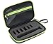 WGear Organizer and Carrying Case for Philips Norelco OneBlade (FFP), OneBlade Face + Body, OneBlade Hybrid Electric Trimmer, Norelco QP2520/70, QP2530, QP2620, QP2630, Black with Green Zipper