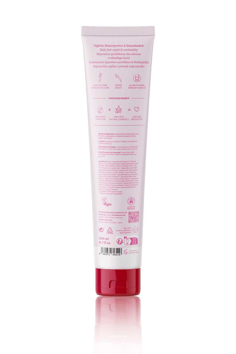 khadi ROSE REVOLUTION Ayurvedic Repair Conditioner - Immediate combability & lightness for daily care - 100% natural & vegan - 6.7 fl oz