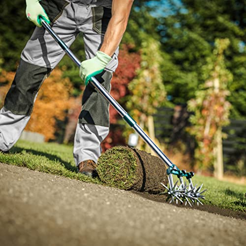Altdorff Rotary Cultivator for Gardening, 63" Extra Long Adjustable Gardening Rotary Tiller and Hand Garden Cultivators with Aluminum Detachable Tines, Reseeding Grass or Soil Mixing - Thumbnail 2