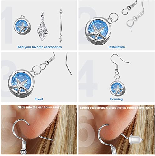 925 Sterling Silver Earring Hooks, 750Pcs Earring Hooks Kit 250Pcs/125Pairs Hypoallergenic Earring Hooks With 250Pcs Silver Open Jump Rings And 250Pcs Rubber Earring Backsfor Jewelry Making #TOP3