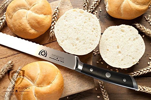 DALSTRONG Serrated Bread Knife - 10" - Gladiator Series Elite - Forged German High-Carbon Steel - G10 Handle - Sheath Included - NSF Certified
