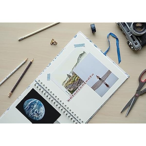 Grupo Erik Blue Nature Photo Album Scrapbook | 10,2 x 10,2 дюйма / 26 x 26 см / 40 страниц | Твердый переплет | Подарки для друзей | Фотоальбомы для воспоминаний | Милые подарки