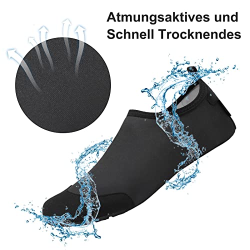 SAGUARO Zapatos Agua Hombre Mujer Zapatillas para Playa Surf Natación Transpirable Secado Rápido Unisex Escarpines Negro 38/39 EU - imagen 2