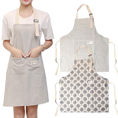 Kaitein H型 エプロン ポケット付き 首掛け 作業 料理 エプロン 男女兼用 フリーサイズ 2着セット