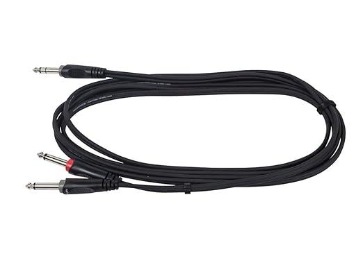 Monoprice Cable TRS 1/4" Macho a TS Macho - 10 Pies - Negro miniatura 2