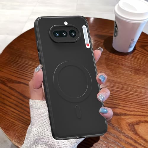 Image of Pikkme Back Cover for Nothing Phone 4a 5G Soft Matte Silicone Mag-Safe Design (Mag-Safe Not Support) Camera Protection | Slim Fit Bumper Cover (Black)