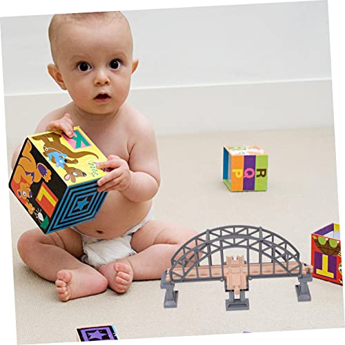 Pont pour train miniature UKCOCO accessoire rail bois - 4