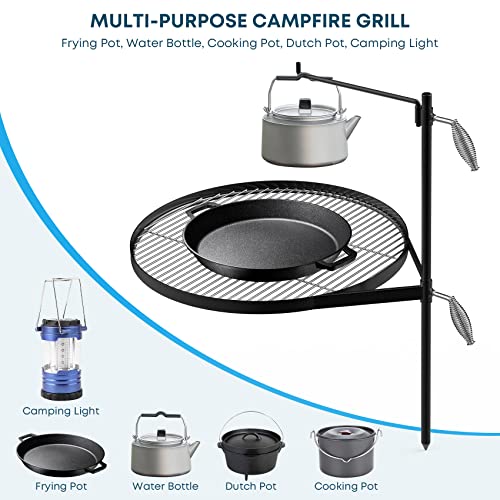 Stanbroil Fire Pit Campfire Grill Grate - Stainless Steel Swing Cooking Stand Bbq Grill, Portable Campfire Barbecue Rack For Outdoor Open Fire Cooking Camping #TOP4