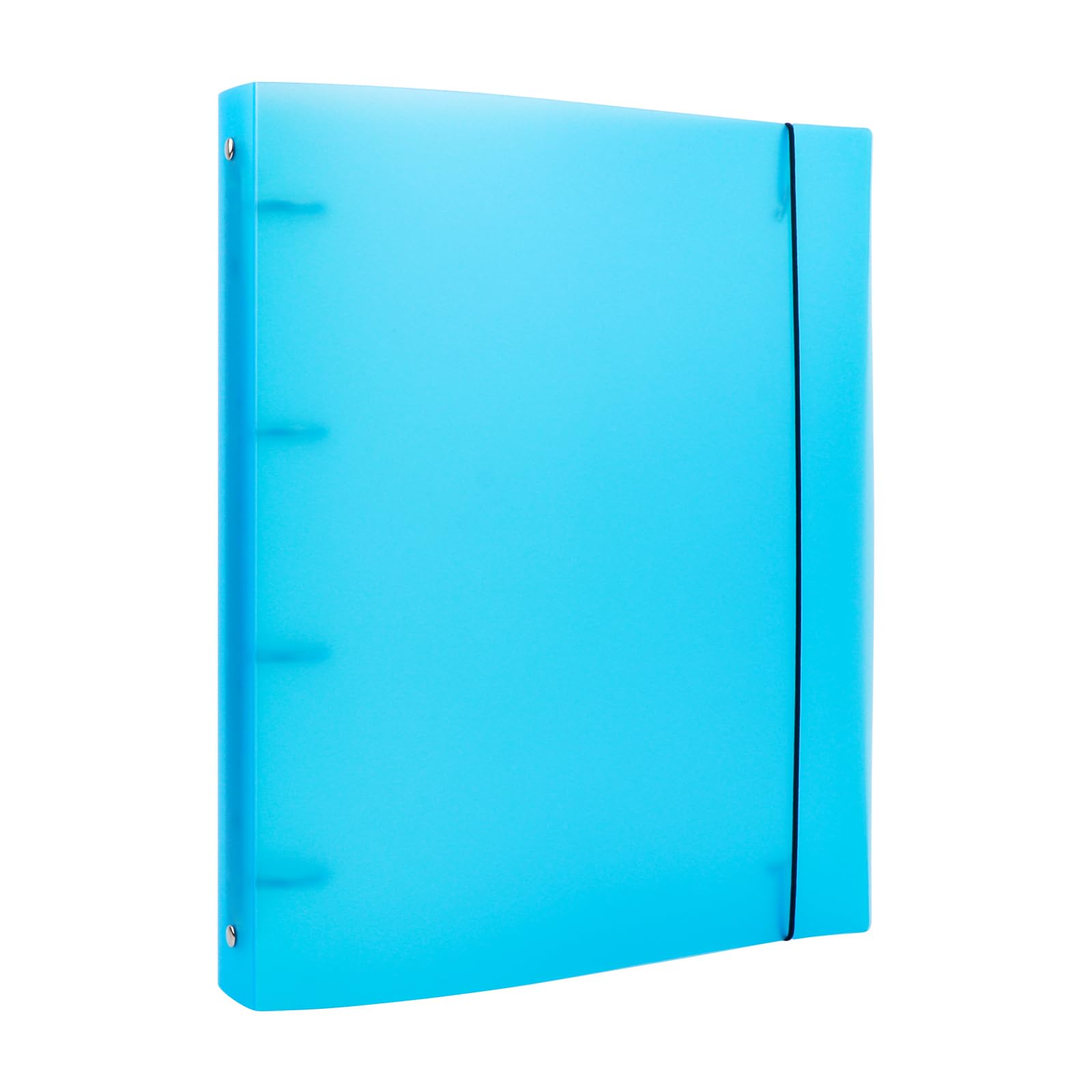A4 4-Holes Round Ring View Binders Plastic Cover, Refillable Notebook Journal Binder File Folder, Loose Leaf Sheet Protector/DIY Scrapbooking/Binder Cover Protector (Blue)