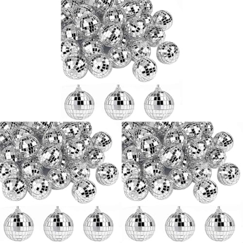 Goufride 90 bolas de espejo de discoteca de 2 pulgadas reflectantes para colgar en el árbol de Navidad, fiestas, decoración del hogar