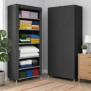 Bagnizer Collapsible Wardrobe Printed Cover 6 Shelves Storage Clothes Storage Rack -Great Kitchen Storage QuickWardrobe Or Price In India