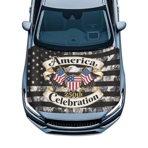 Image of 250th Anniversary Eagle Car Hood Cover Sunshade Windshield Hood All Season Protection Outdoor Foldable Protective Cover, Universal for Cars