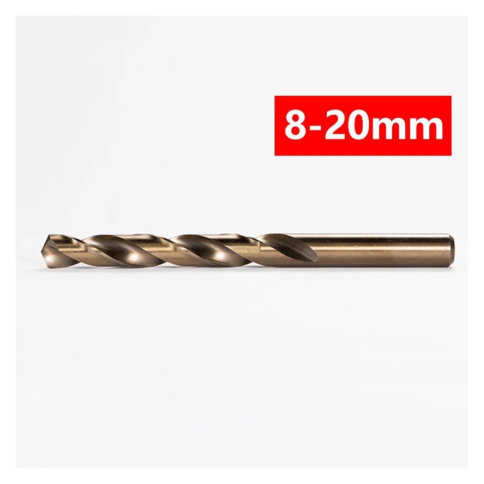 Broca helicoidal de acero de alta velocidad Industrial de cobalto M35, broca de perforación de 8mm a 20mm para acero inoxidable y Metal duro, 1 pieza(15.5mm)