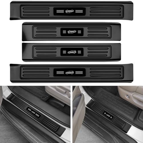 YOJOJOCO 4PCS Door Sill Protector for Honda Pilot 2016-2022 Accessories Matte Black ABS Material Front and Rear Door Car Pedal Kick Protection