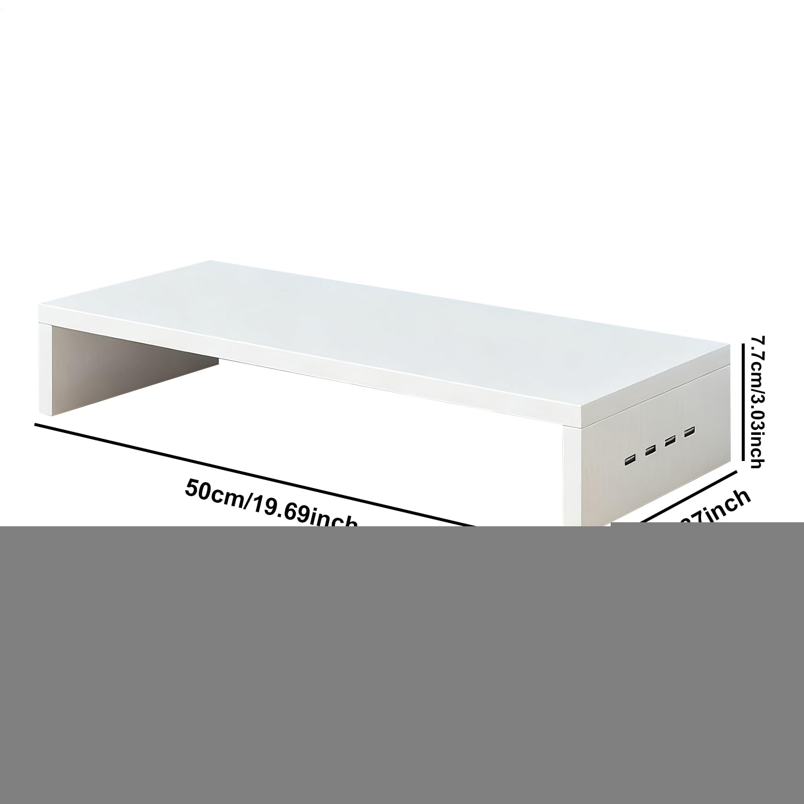 Ergonomiczny organizer na biurko, na ekran laptopa z 4 portami USB