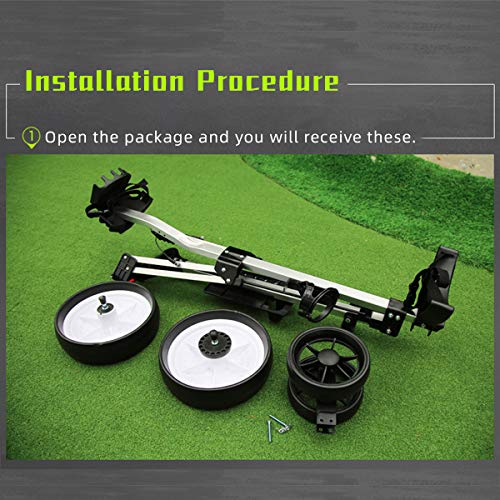 Jaffick Golf Pull Cart Wheel Folding Push Cart Trolley for Golf Club Bag - Thumbnail 7
