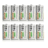 EBL 10 Pack D Size D Cell 10,000mah High Capacity High Rate NiMH Rechargeable Batteries