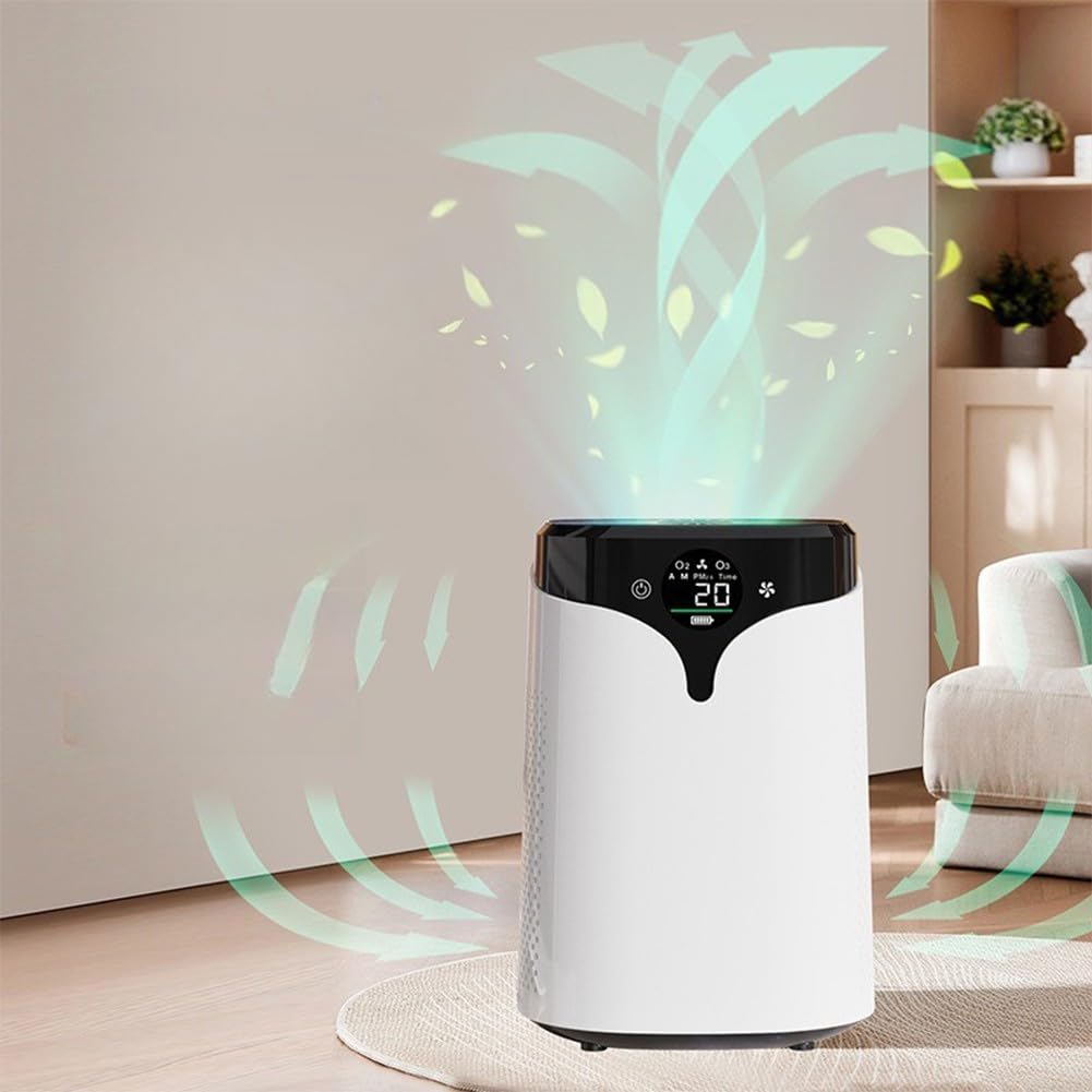 Purificador de aire, barra de oxígeno de iones negativos, removedor de olores formaldehído para esterilizador eliminador para dispositivo de limpieza de aire de escritorio en casa y oficina