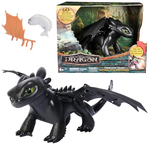 Dreamworks Dragons - Figura de Dragão Interativa Dente de Leite: Doma e Treina de Como Treinar o seu Dragão, + de 60 Sons e Reações - 6072728 - Brinquedos Crianças 4 Anos + - Presente Criança 4 Anos +