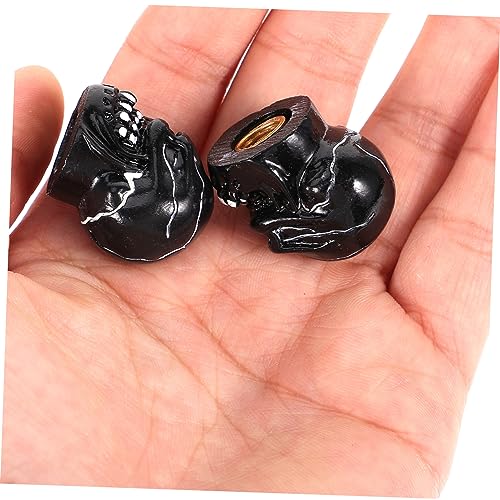 KOMBIUDA 4 piezas tapas de válvula con forma de calavera para neumáticos de coche resistentes y decorativas miniatura 5