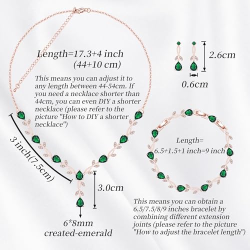 Image of GZWHD Wedding Jewelry Sets for Bride Bridesmaid Women Cubic Zirconia Necklace Earrings Bracelet Set Gift for Mother Friend Wife Daughter Sister Party Prom Jewelry