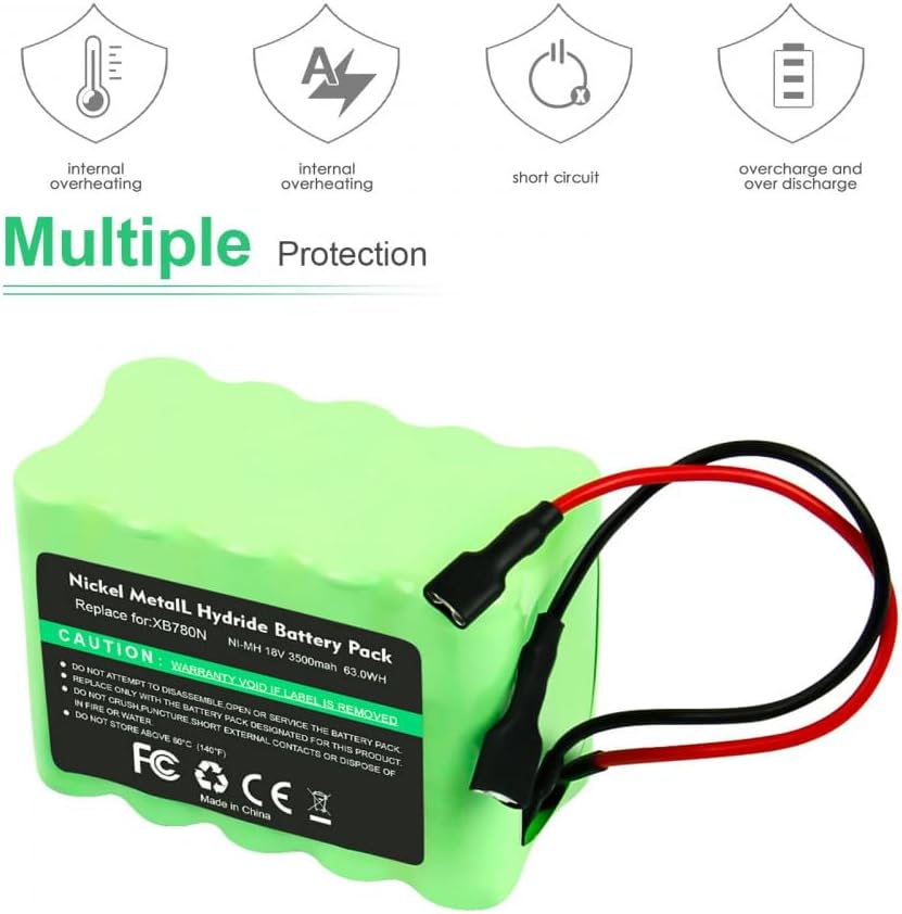 18V 3500mAh Replacement Battery Compatible with Shark SV780, SV780-N, XB780N, SV760 Series Cordless Pet Vacuum Cleaner