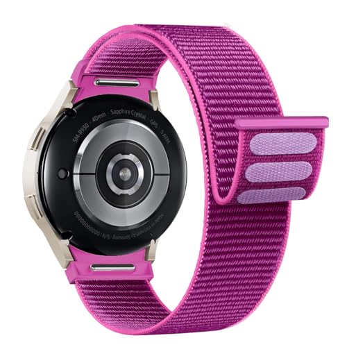 Correa de Nylon para Samsung Galaxy Watch 7/6/5/4 40mm 44mm/Watch 6 Classic 47mm 43mm/Watch 4 Classic 46mm 42mm/Watch 5 Pro 45mm/FE 40mm Hombre/Mujer,Correa Reloj Deportiva para Samsung Watch 7 6 5 4