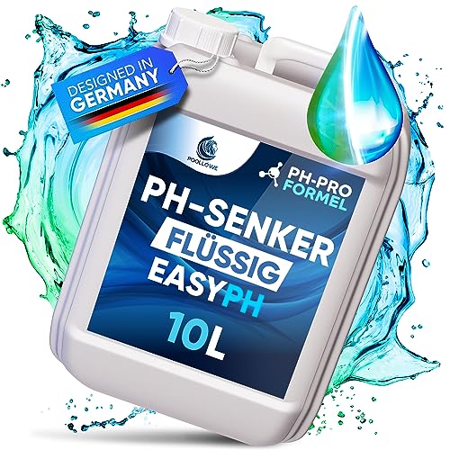 PoolLöwe pH Minus flüssig 10L mit [ph-Pro Formel] | pH Senker Pool flüssig extra Sicher & Effizient durch pH-Wert Stabilisator I pH Wert Senker für Pool & Whirlpool | Pool pH Minus pH- Regulierung