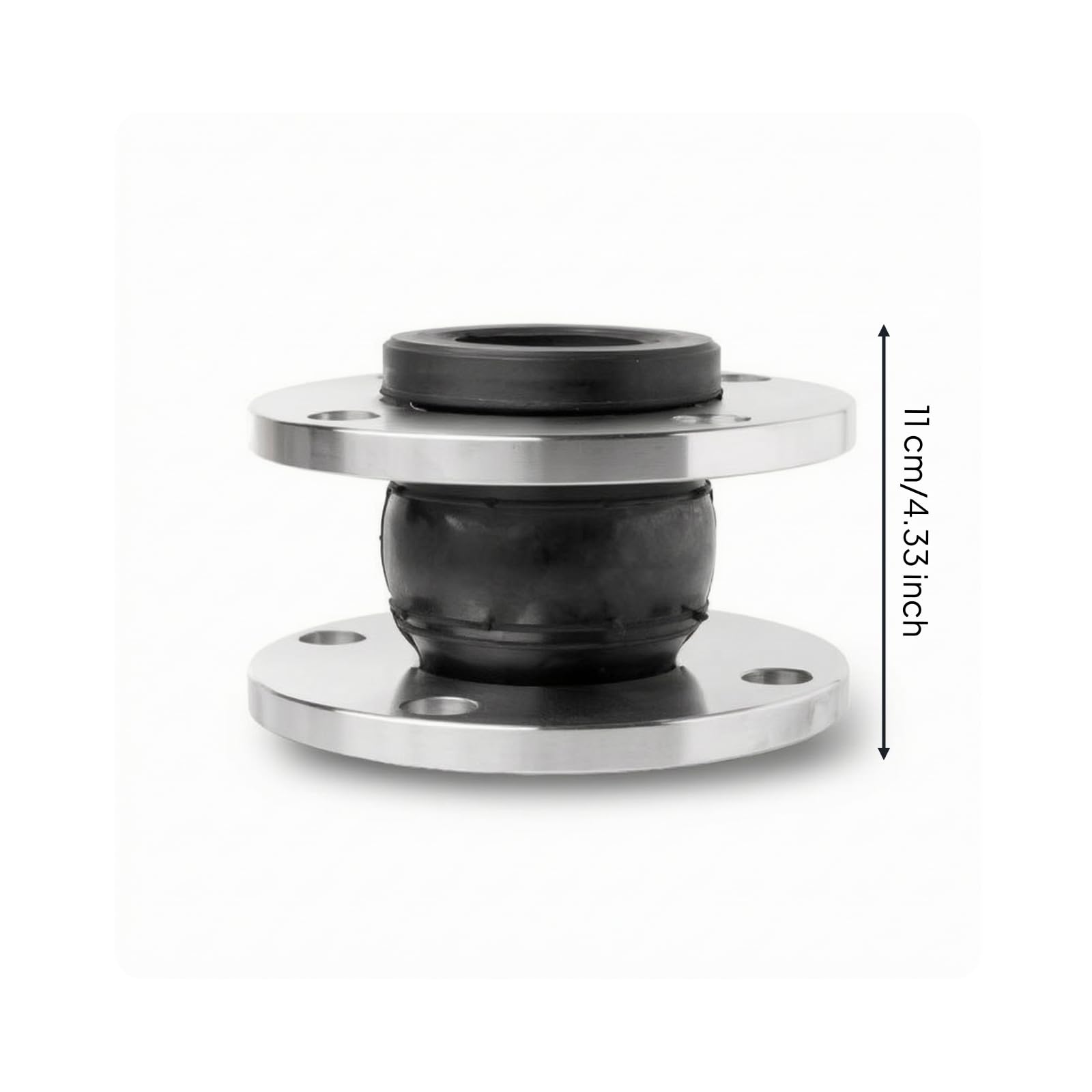 perfk Joint de Dilatation en Caoutchouc Compensateur à Brides en Inox 304 Soufflet de Jonction Flexible Réduit Contraintes Thermiques et Mécaniques pour, DN32, 304DN32-Épaisseur 11mm-PN10