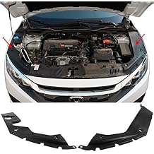 FREEMOTOR802 Compatible with 2016-2020 Honda Civic Engine Bay Side Panel Covers | Unpainted Black ABS Long Version X Gen 10th Generation Left and Right Pair
