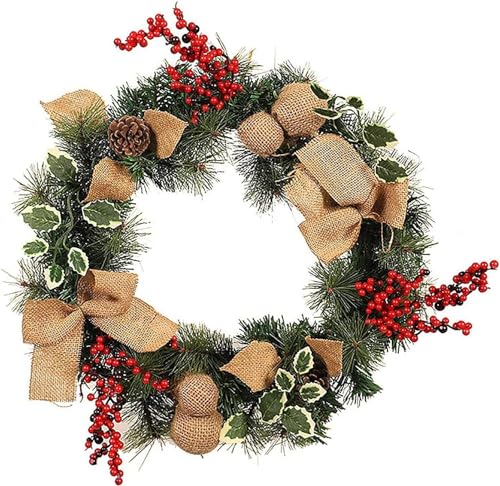 Guirlande de Noël artificielle pour porte d'entrée et décoration de table chaleureuse