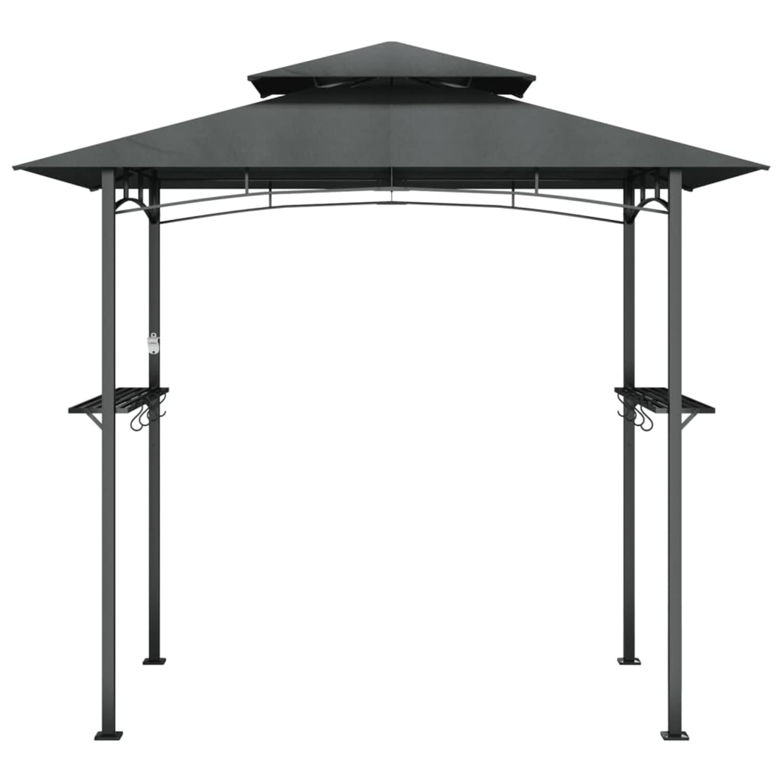 ZEYUAN Altana, Namioty Zewnętrzne, Pergole Ogrodowe, Markiza Zewnętrzna, Pergola Ogród Zewnętrzny, Pergola Tarasowa, Grill Stojak Boczny Stal Antracyt 240x150x243 cm