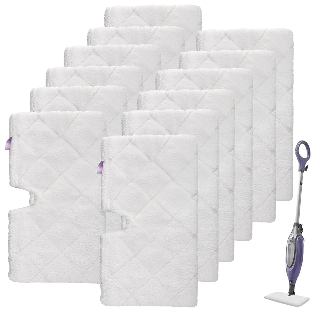 Sgizoku Steam Mop Pads for Shark Steam Pocket Mop - Microfiber Replacement Pad S3500 Series S3501 S3601 S3550 S3901 SE450 S3801CO S3601D S2901 S2902, 12Pack