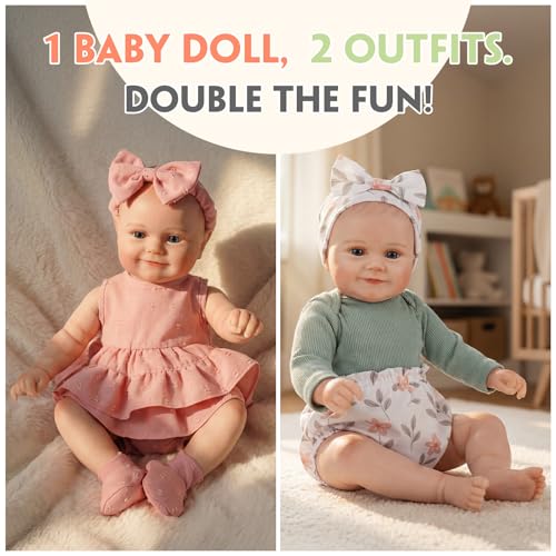 Muñeca Reborn 20" con Dos Conjuntos de Ropa, Realista miniatura 2