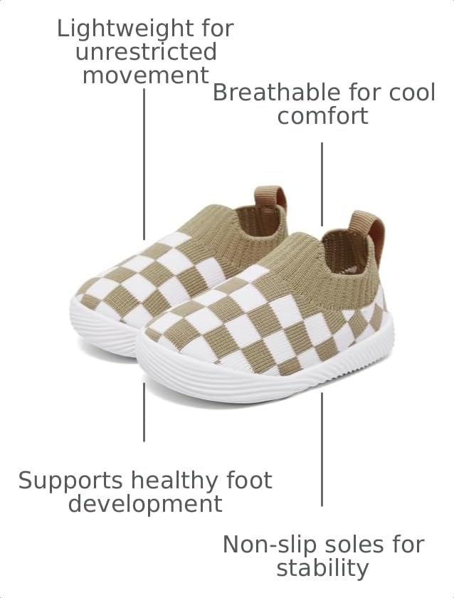 Image of MORENDL Baby Toddler Walking Socks Non-Slip Breathable Unisex Casual Sneakers